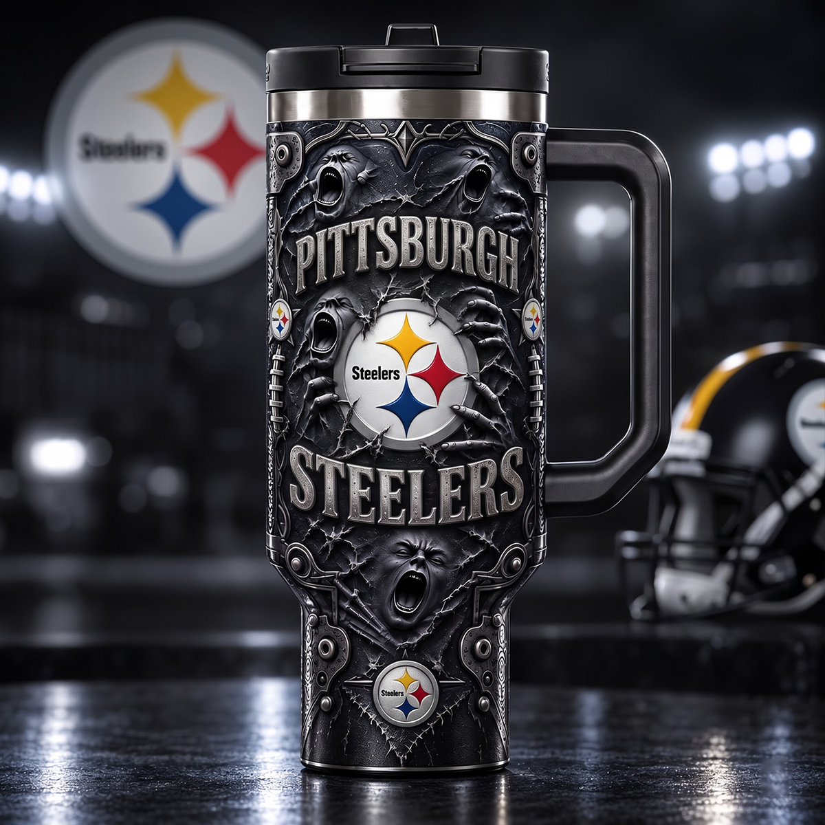 NFL x PIT Ghost 40oz Tumbler With Straw