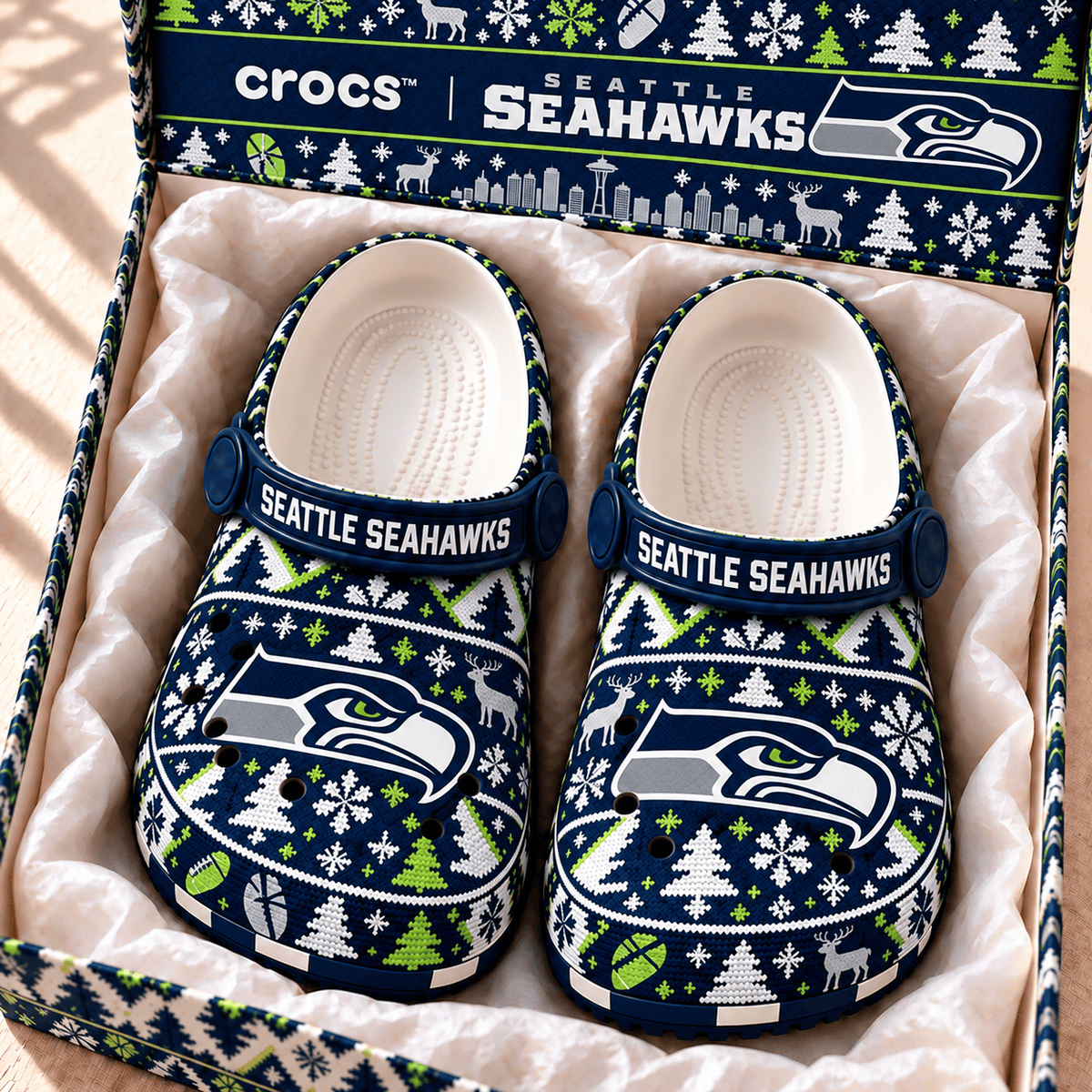 NFL x SEA Christmas Crocs