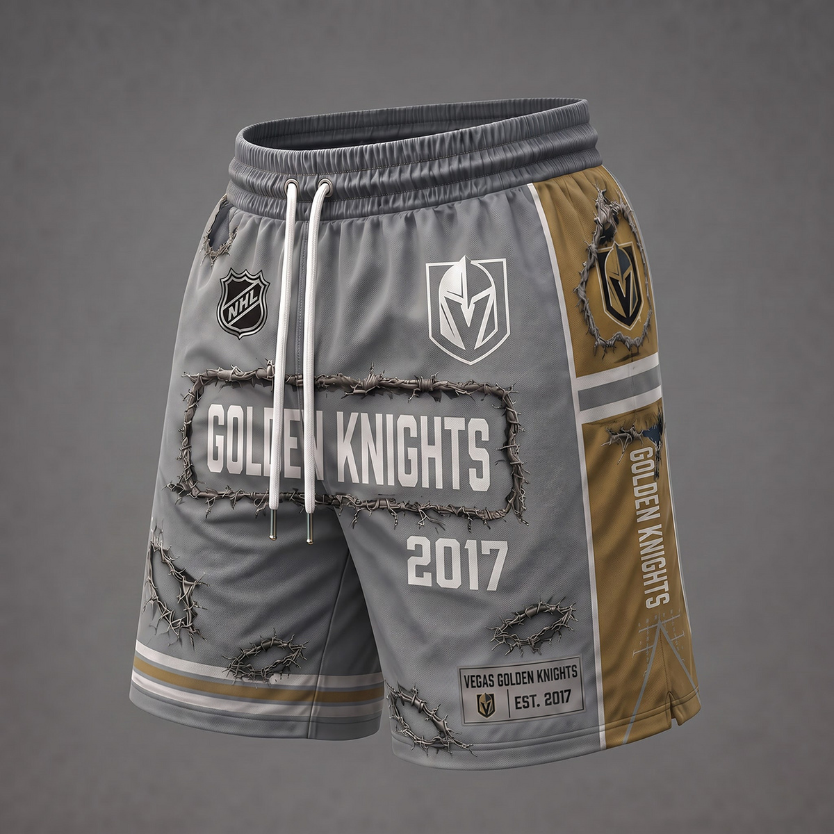 NHL x VEG Distressed Shorts
