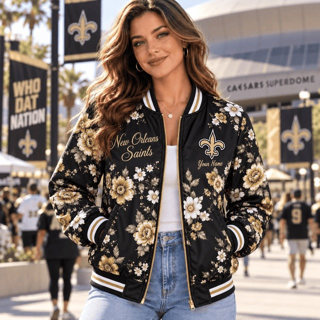 NOS NFL Baseball Jacket Custom Name For Fan