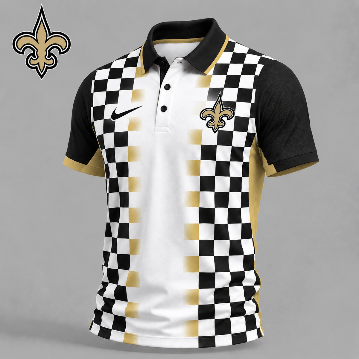 NOS Premium NFL Checkered Fade Polo Shirt