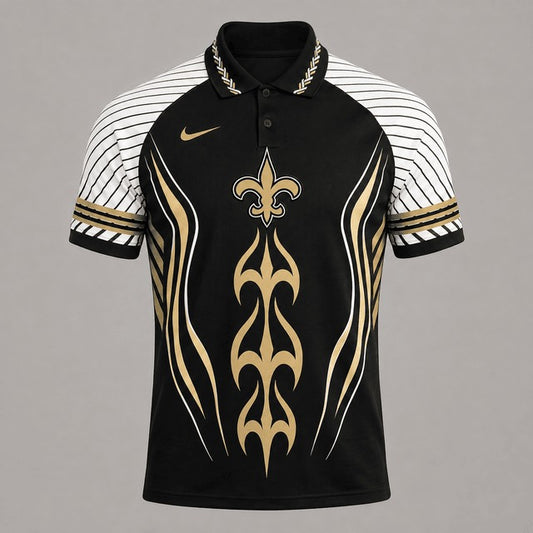 NOS Premium NFL Flame Stripe Athletic Polo Shirt