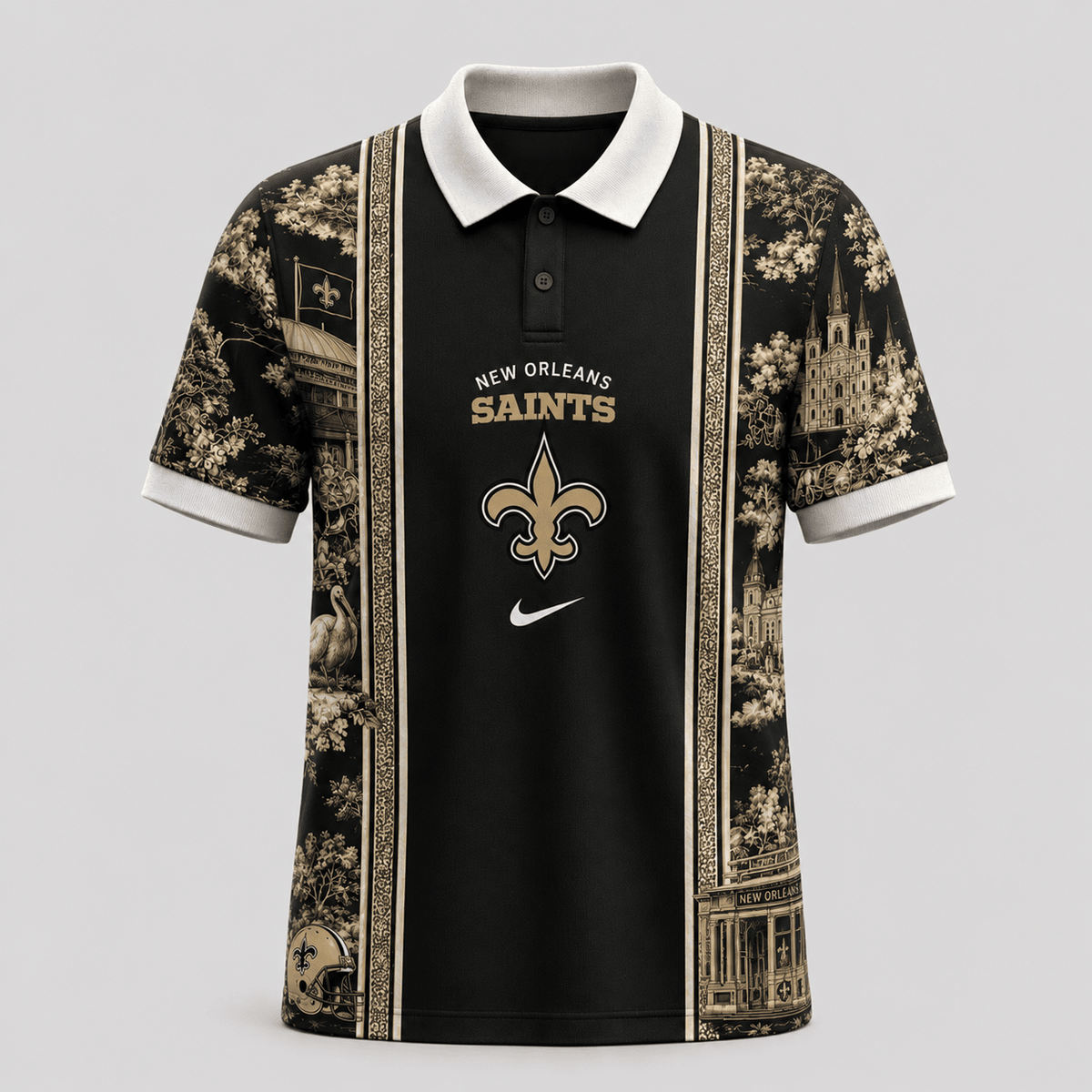 NOS Premium NFL Heritage Cityscape Polo Shirt for Loyal Fans