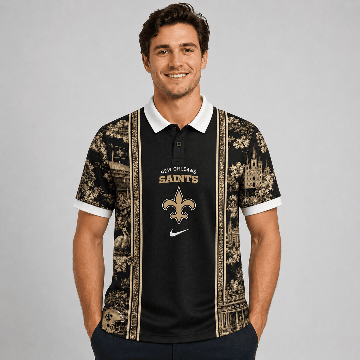 NOS Premium NFL Heritage Cityscape Polo Shirt for Loyal Fans