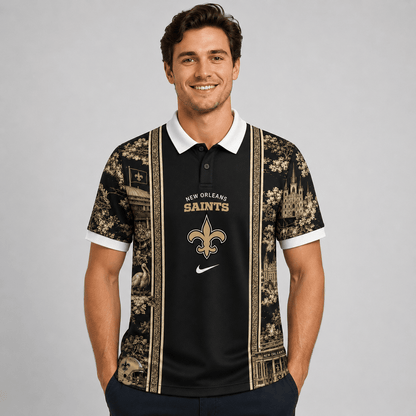 NOS Premium NFL Heritage Cityscape Polo Shirt for Loyal Fans