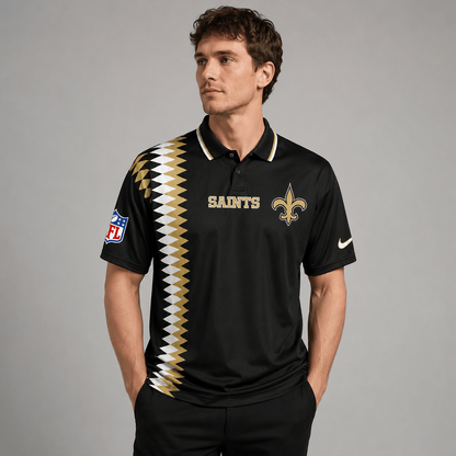 NOS Premium NFL Men’s Sporty Zigzag Stripe Polo Shirt