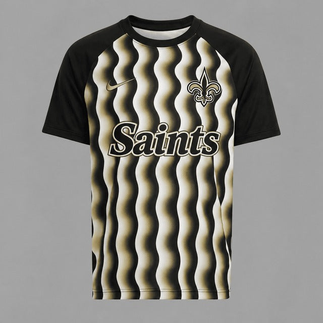 NOS Premium NFL Retro Wavy Pattern Athletic T-Shirt