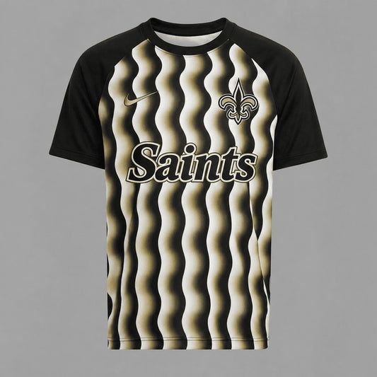 NOS Premium NFL Retro Wavy Pattern Athletic T-Shirt