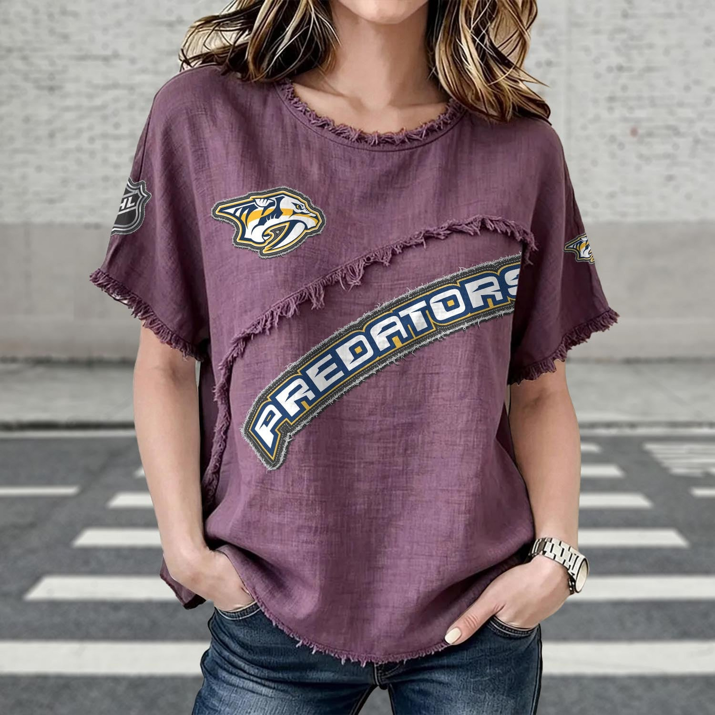 NSH x NHL Women’???s Vintage O-Neck 2905 DatND DVT