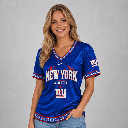 NYG Premium NFL Classic Floral Satin Shirt