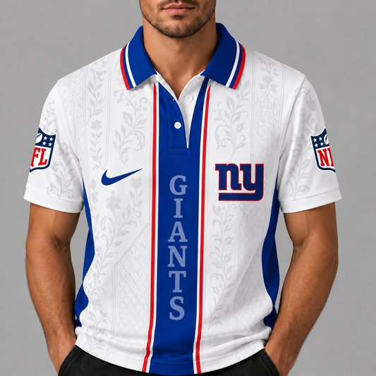 NYG Premium NFL Floral Elegance Men‘s Polo Shirt