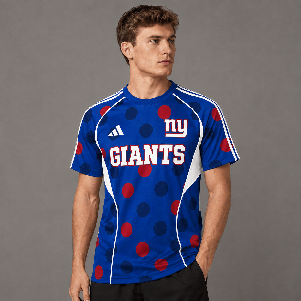 NYG Premium NFL Game Day Polka Dot Sports Jersey Shirt