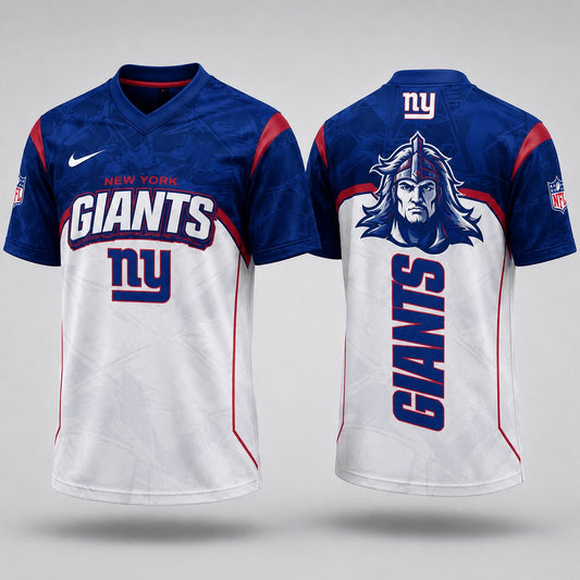 NYG Premium NFL Power Graphic 3D V-neck Shirt