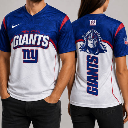NYG Premium NFL Power Graphic 3D V-neck Shirt