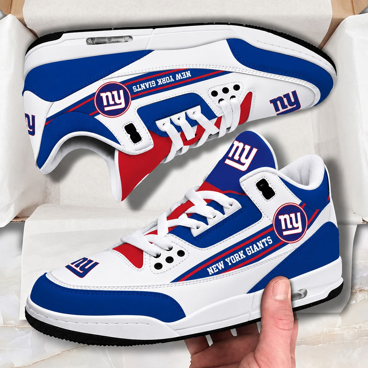 NYG x NFL Basic White Genuine Leather JD03 Shoes Men and Women