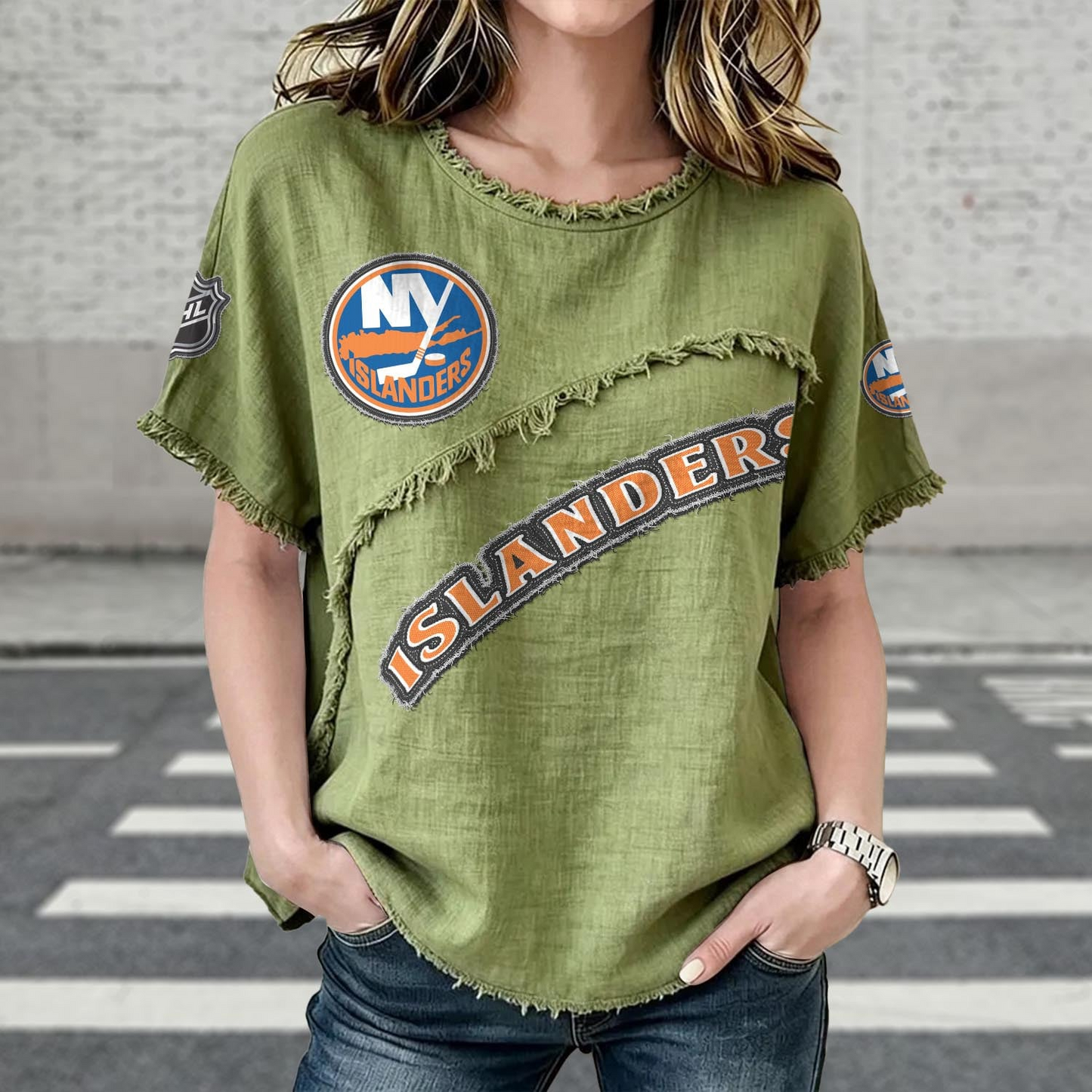 NYI x NHL Women’???s Vintage O-Neck 2905 DatND DVT