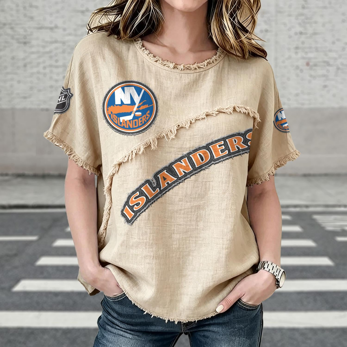 NYI x NHL Women’???s Vintage O-Neck 2905 DatND DVT