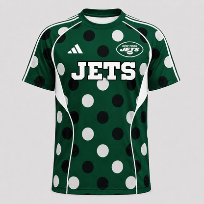 NYJ Premium NFL Game Day Polka Dot Sports Jersey Shirt