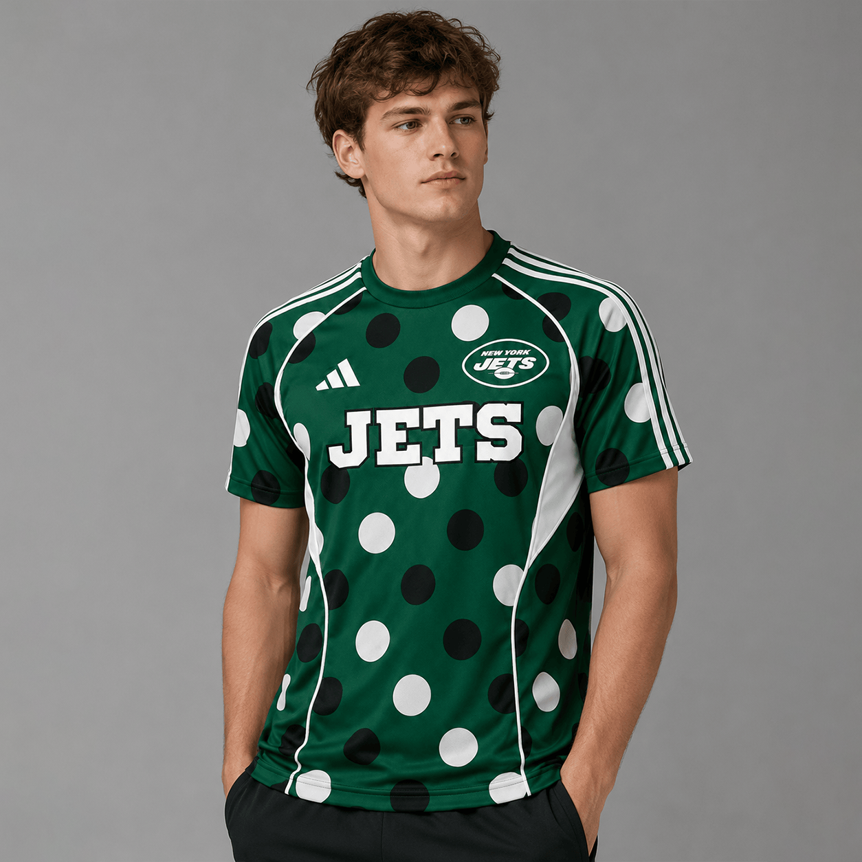 NYJ Premium NFL Game Day Polka Dot Sports Jersey Shirt