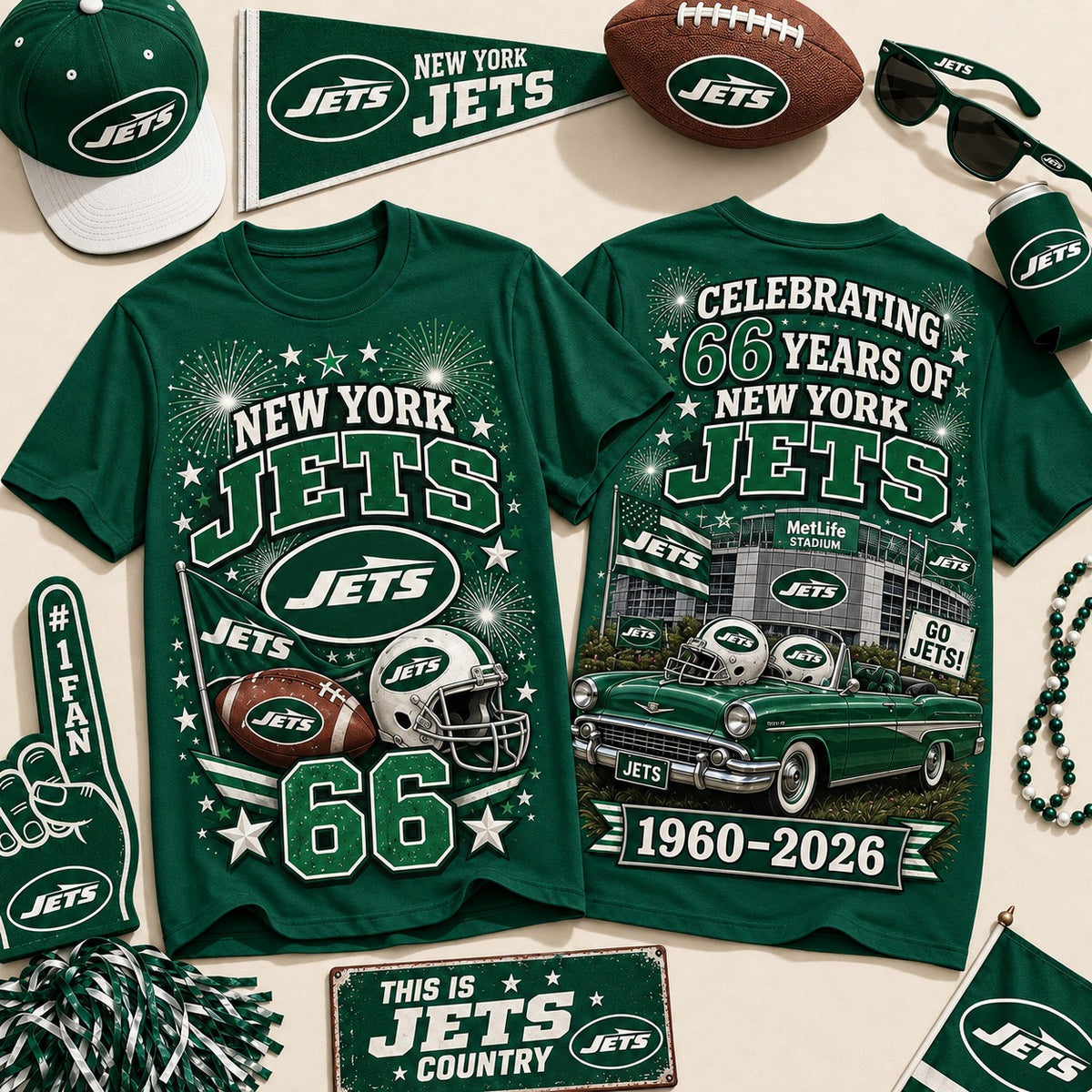 NYJ Premium NFL Legacy Celebration 3D Shirt