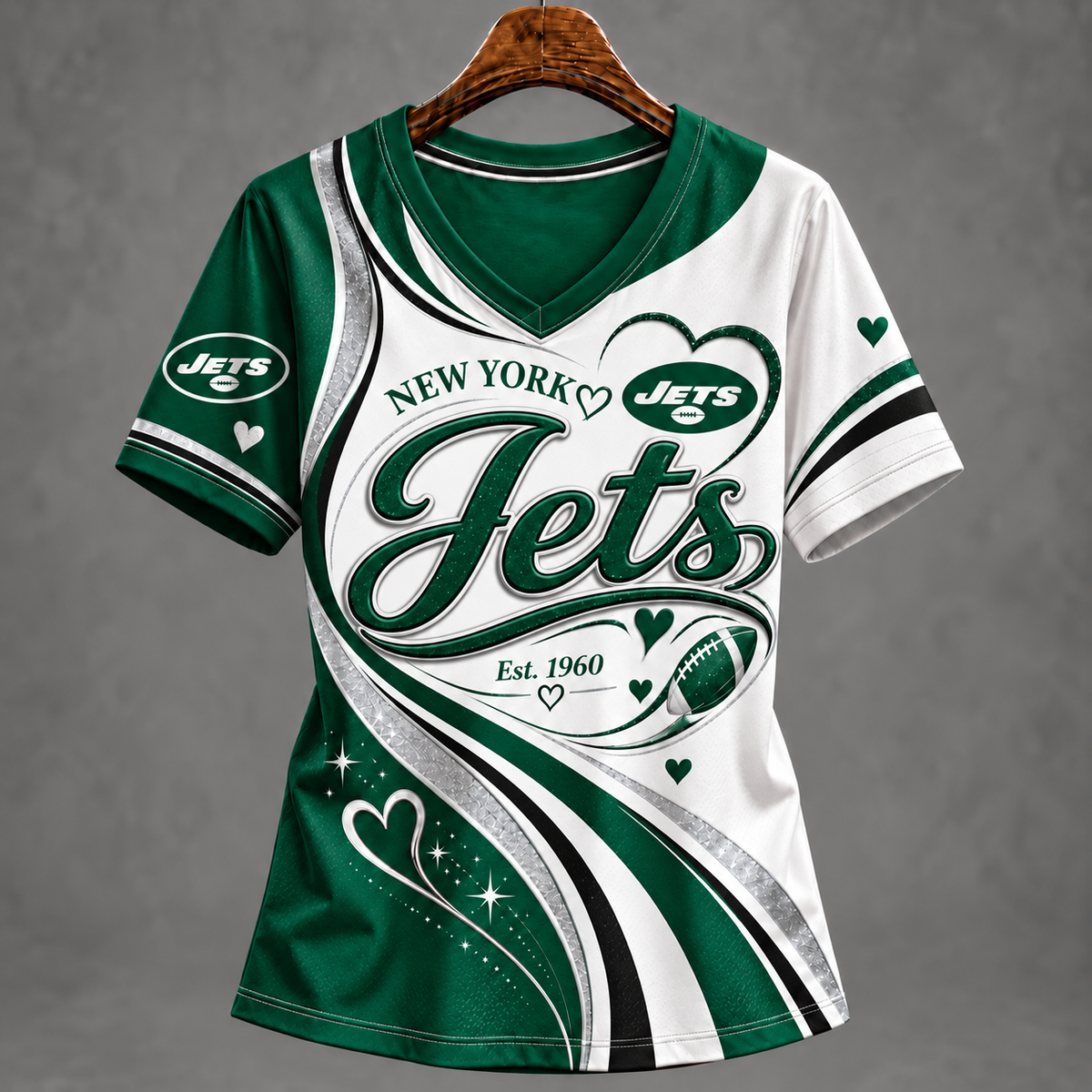 NYJ x NFL Premium Women‘s V-Neck Shirt