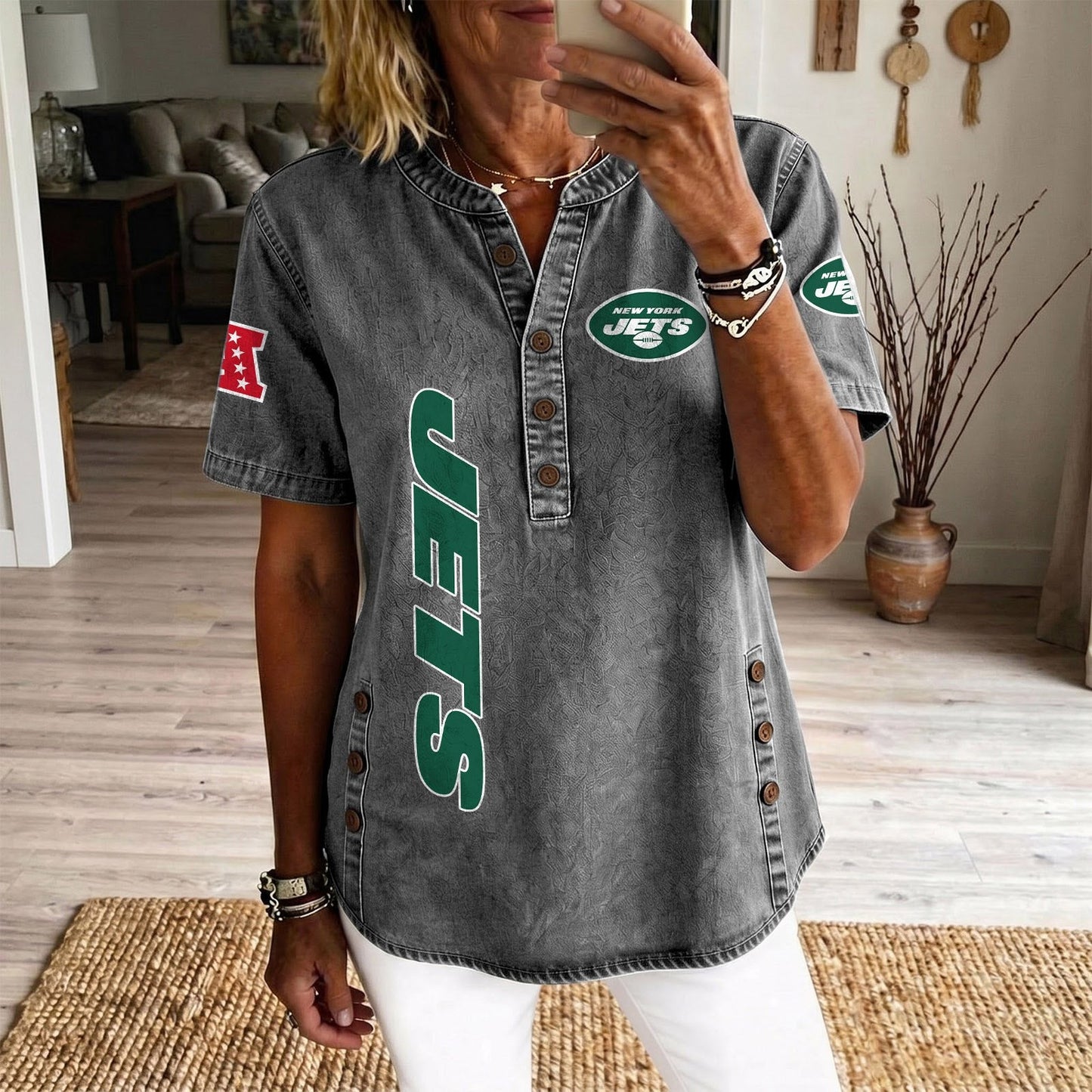 NYJ x NFL Women’???s Denim Casual Tops DATND LBN 190526