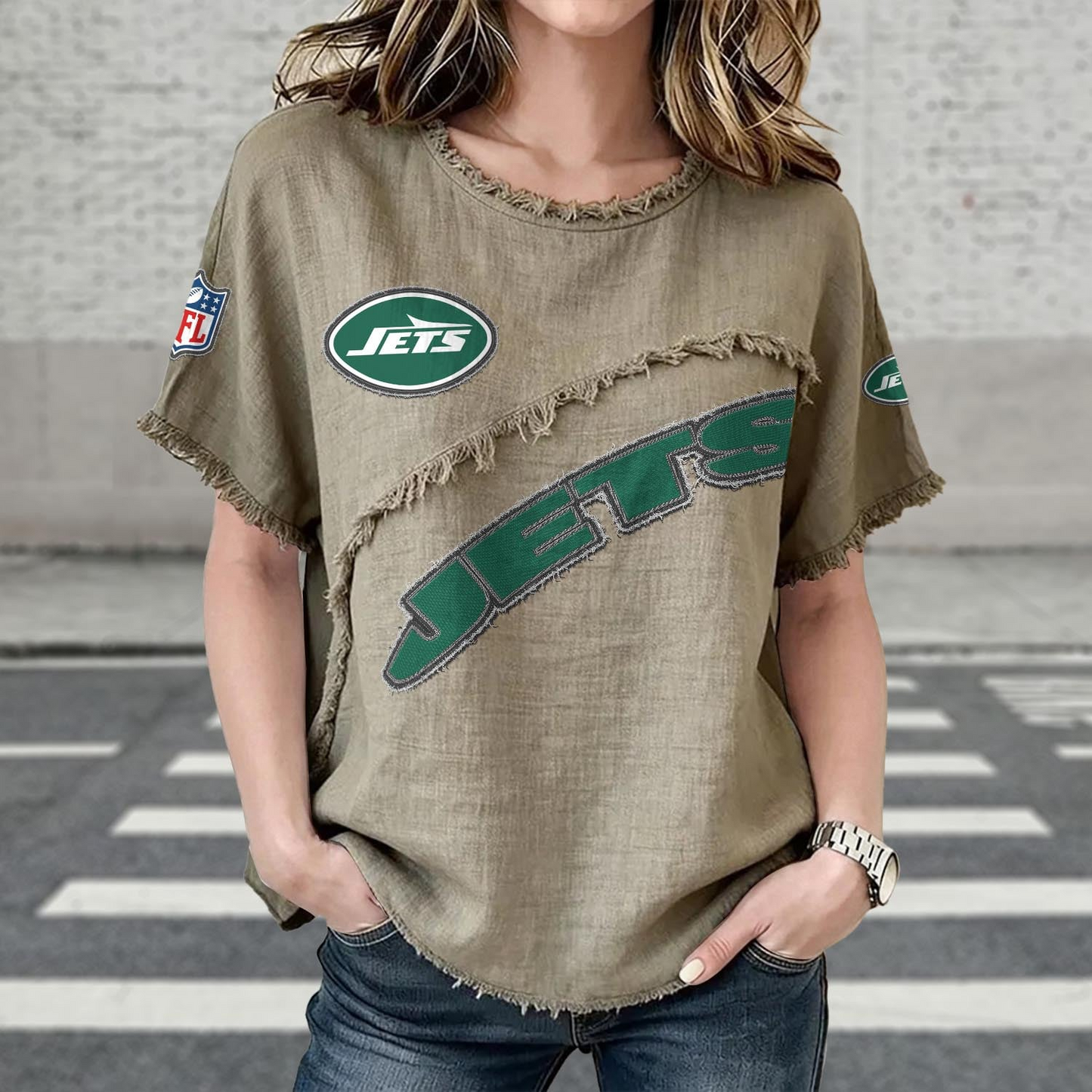NYJ x NFL Women’???s Vintage O-Neck 2905 DatND DVT