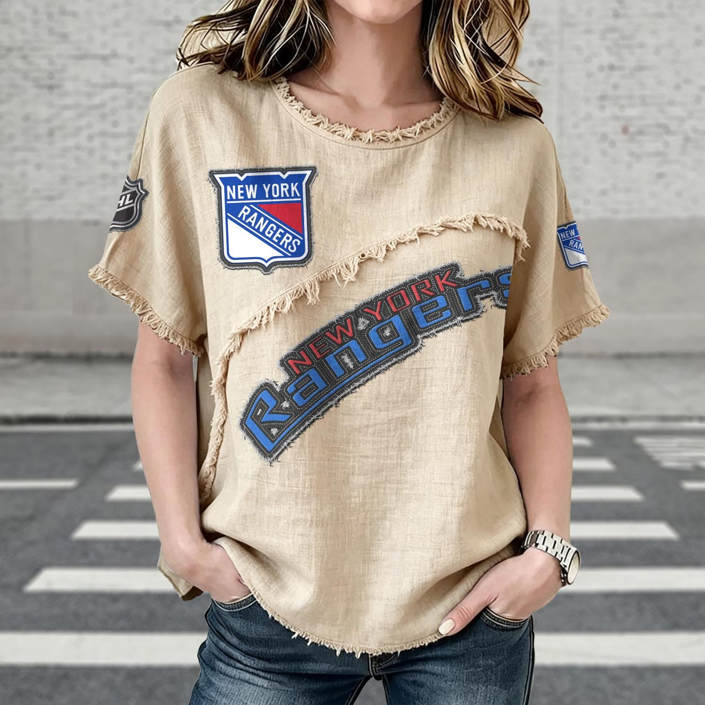 NYR x NHL Women’???s Vintage O-Neck 2905 DatND DVT
