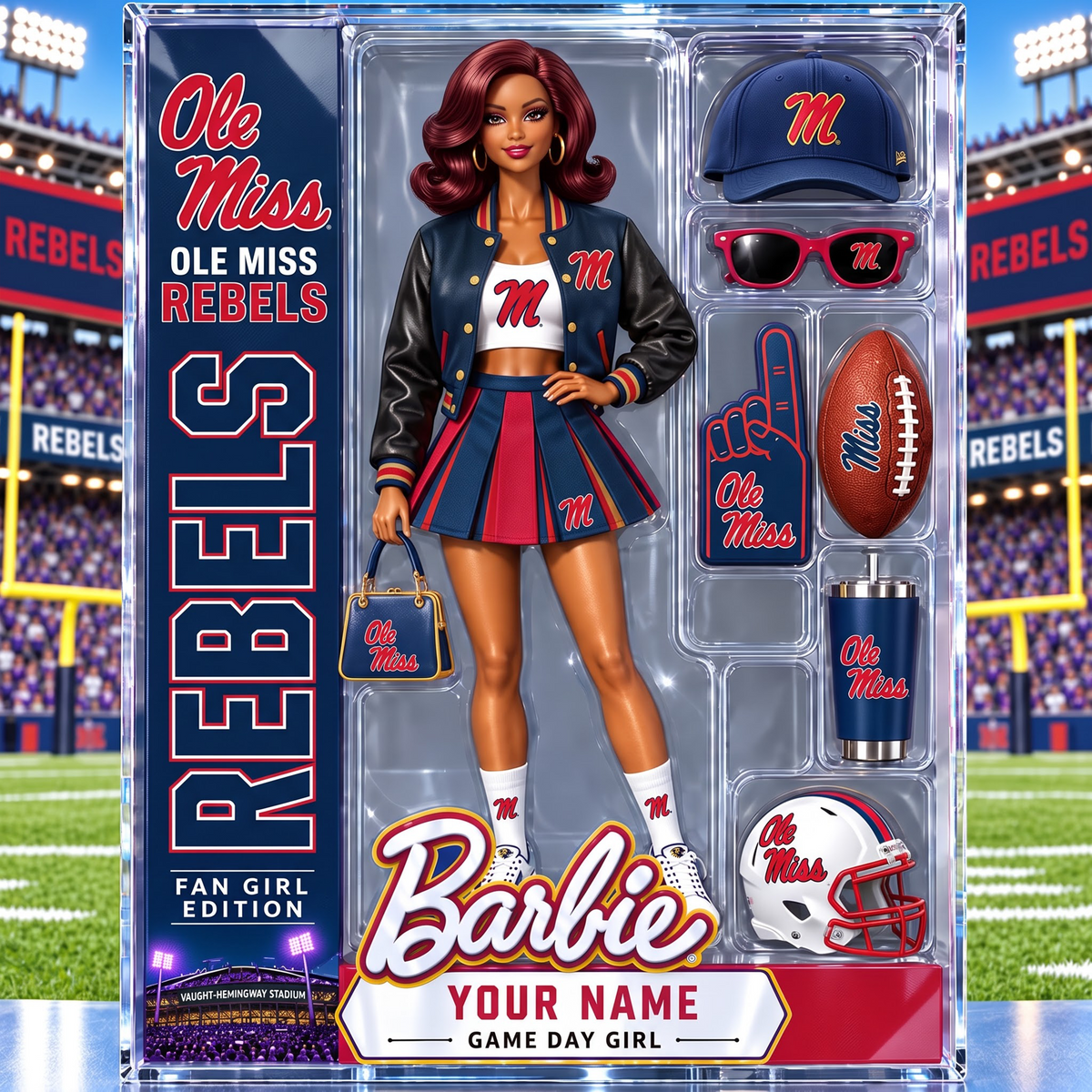PREMIUM NCAA  X OMR EXCLUSIVE BARBIE PERSONALIZED Acrylic Block Plaque Gifts For Fan - Limited Edition