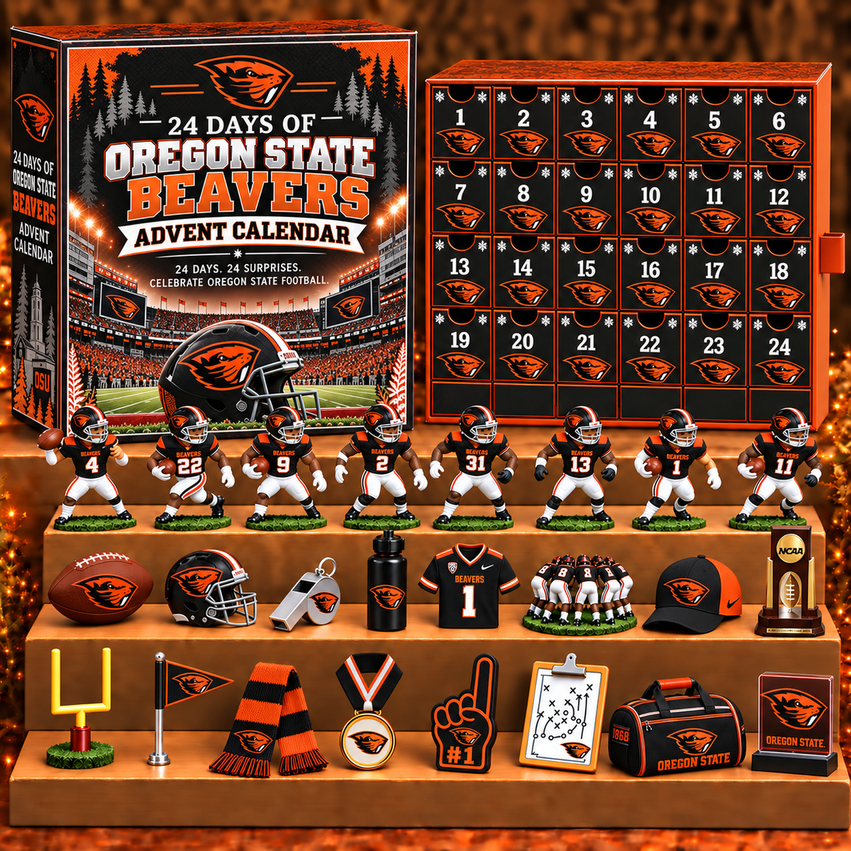 ORE x NCAA Personalized 24 Days Of American Football Advent Calendar Blink Box