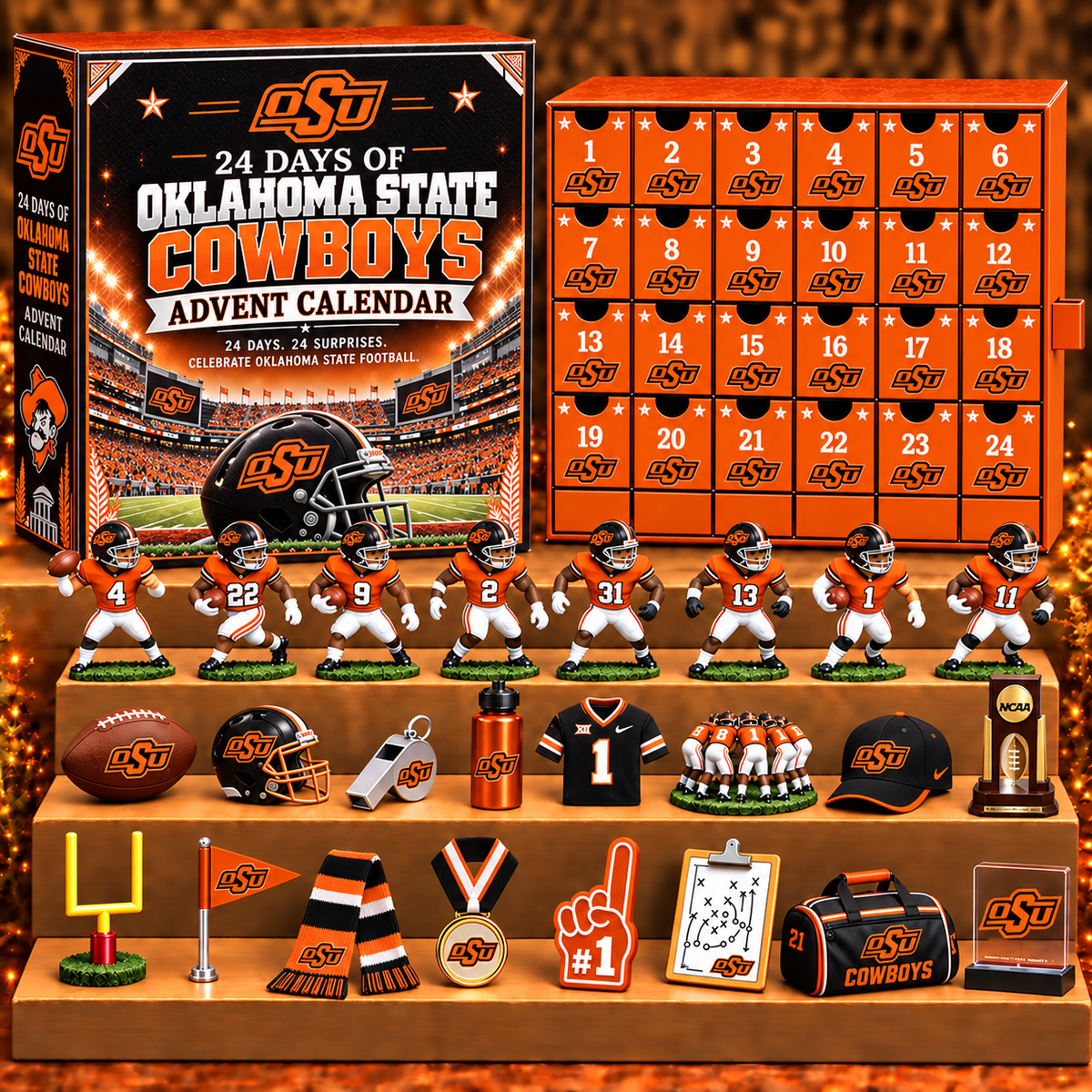 OSC x NCAA Personalized 24 Days Of American Football Advent Calendar Blink Box