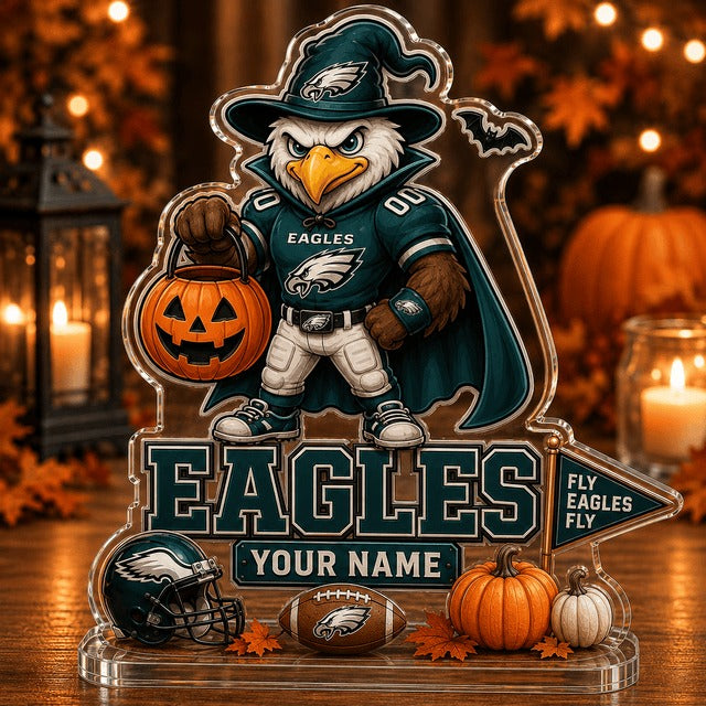 PE NFL Halloween Acrylic Block Plaque Personalized Gift For Fan