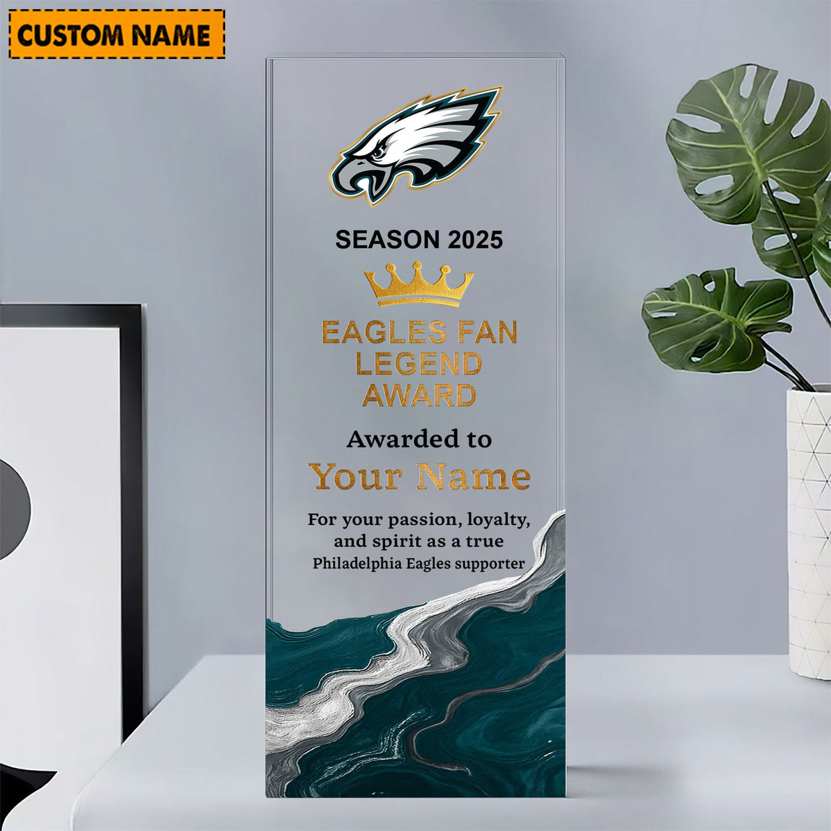 PE NFL Personalized Acrylic Award Plaque Funny Christmas Gift For Family