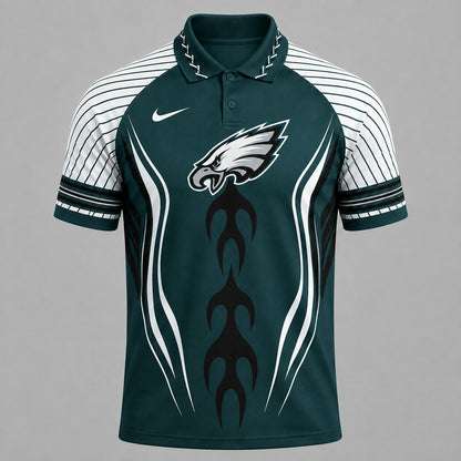 PE Premium NFL Flame Stripe Athletic Polo Shirt
