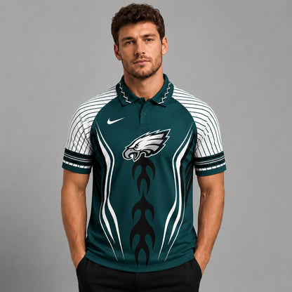 PE Premium NFL Flame Stripe Athletic Polo Shirt