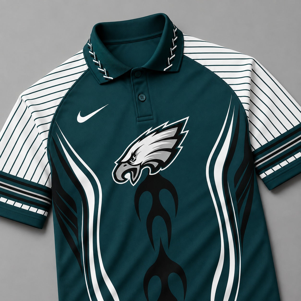PE Premium NFL Flame Stripe Athletic Polo Shirt