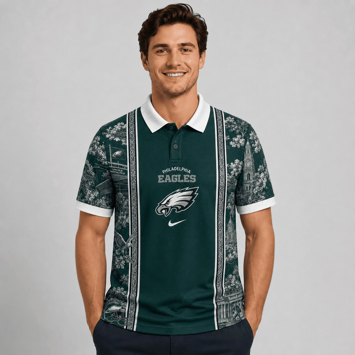 PE Premium NFL Heritage Cityscape Polo Shirt for Loyal Fans