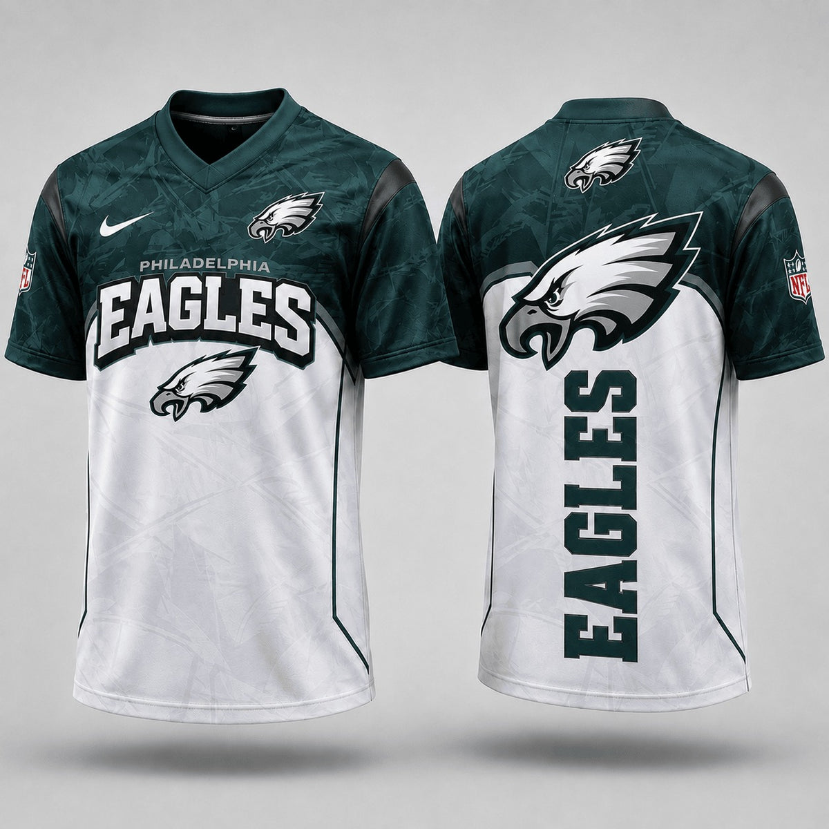 PE Premium NFL Power Graphic 3D V-neck Shirt