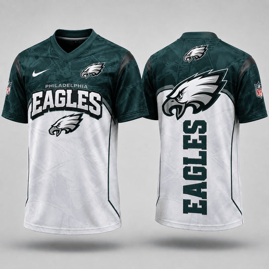 PE Premium NFL Power Graphic 3D V-neck Shirt