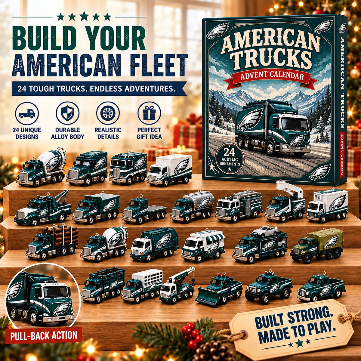 PE x NFL Personalized 24 Days Of American Trucks Advent Calendar Blink Box