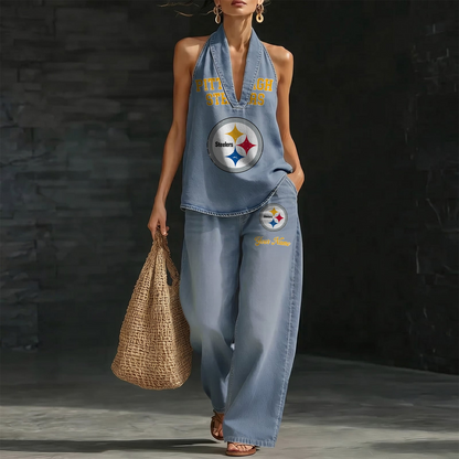 PIT x NFL Women's Vintage Washed Denim Suit DATND TANTD 030626