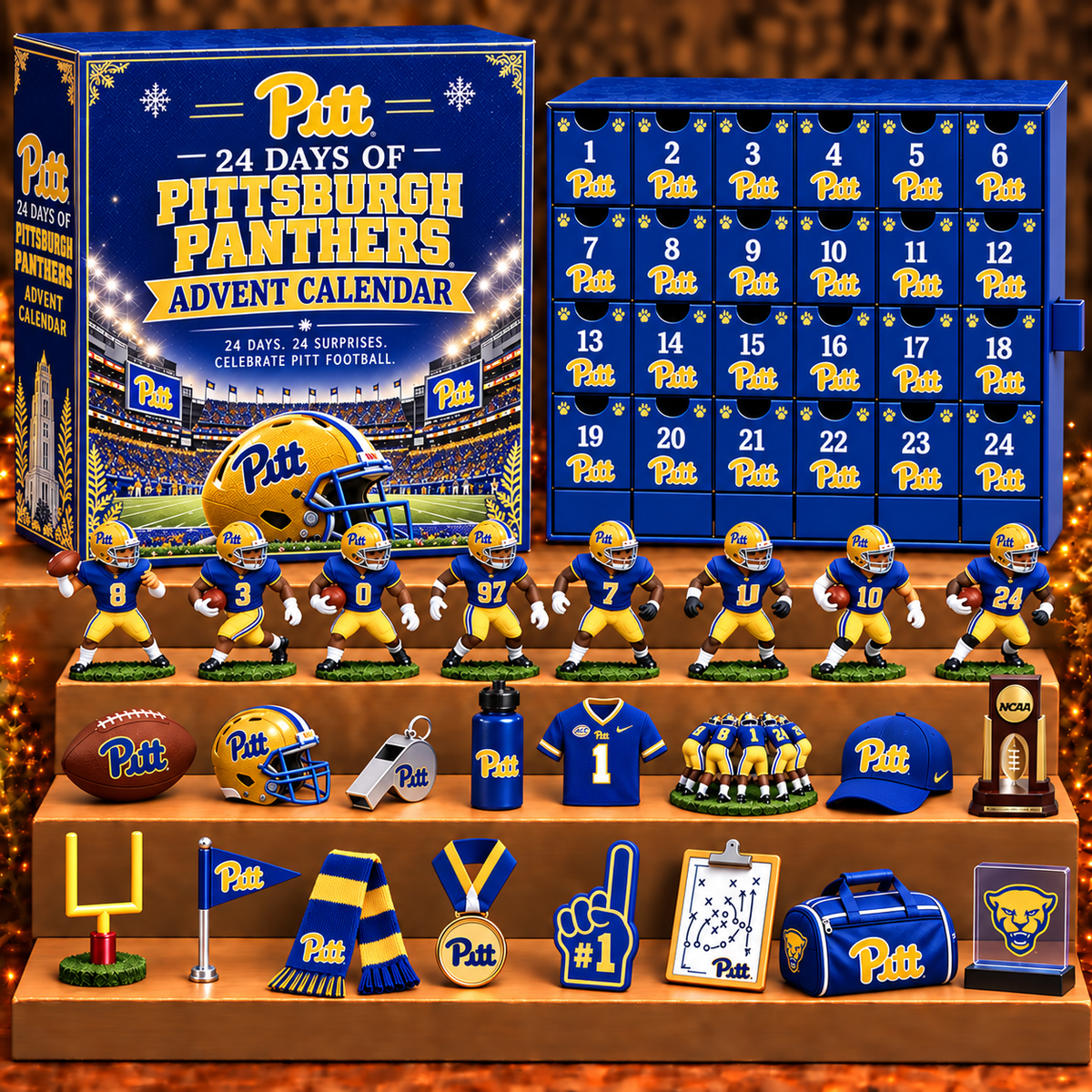 PP x NCAA Personalized 24 Days Of American Football Advent Calendar Blink Box