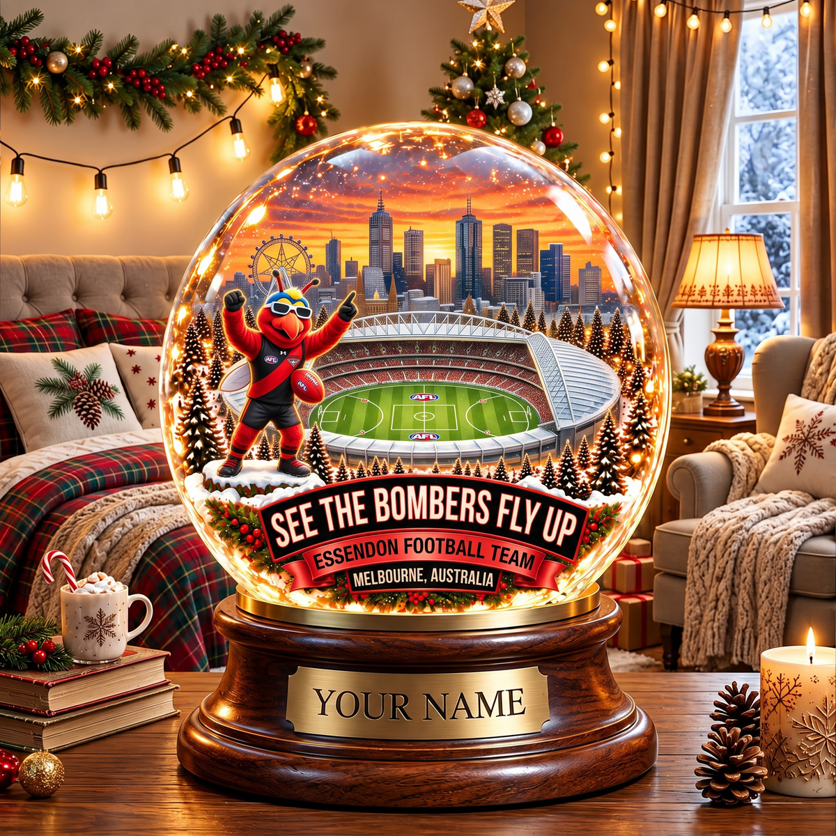 PREMIUM AFL ES DELUXE PERSONALIZED Crystal Ball Night Light For FanLIMITED EDITION