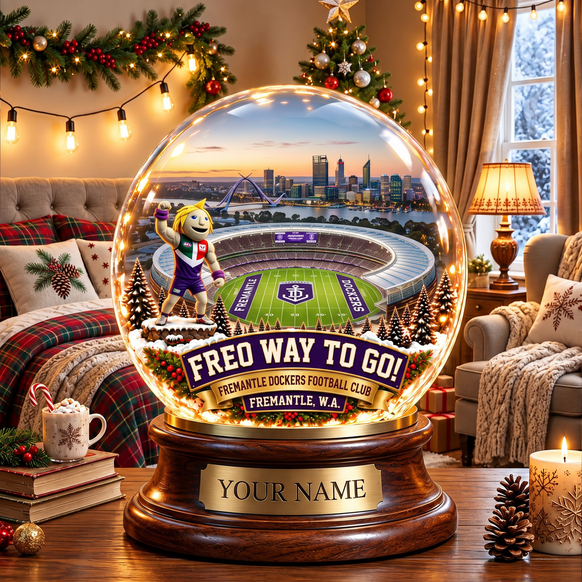 PREMIUM AFL FRE DELUXE PERSONALIZED Crystal Ball Night Light For FanLIMITED EDITION
