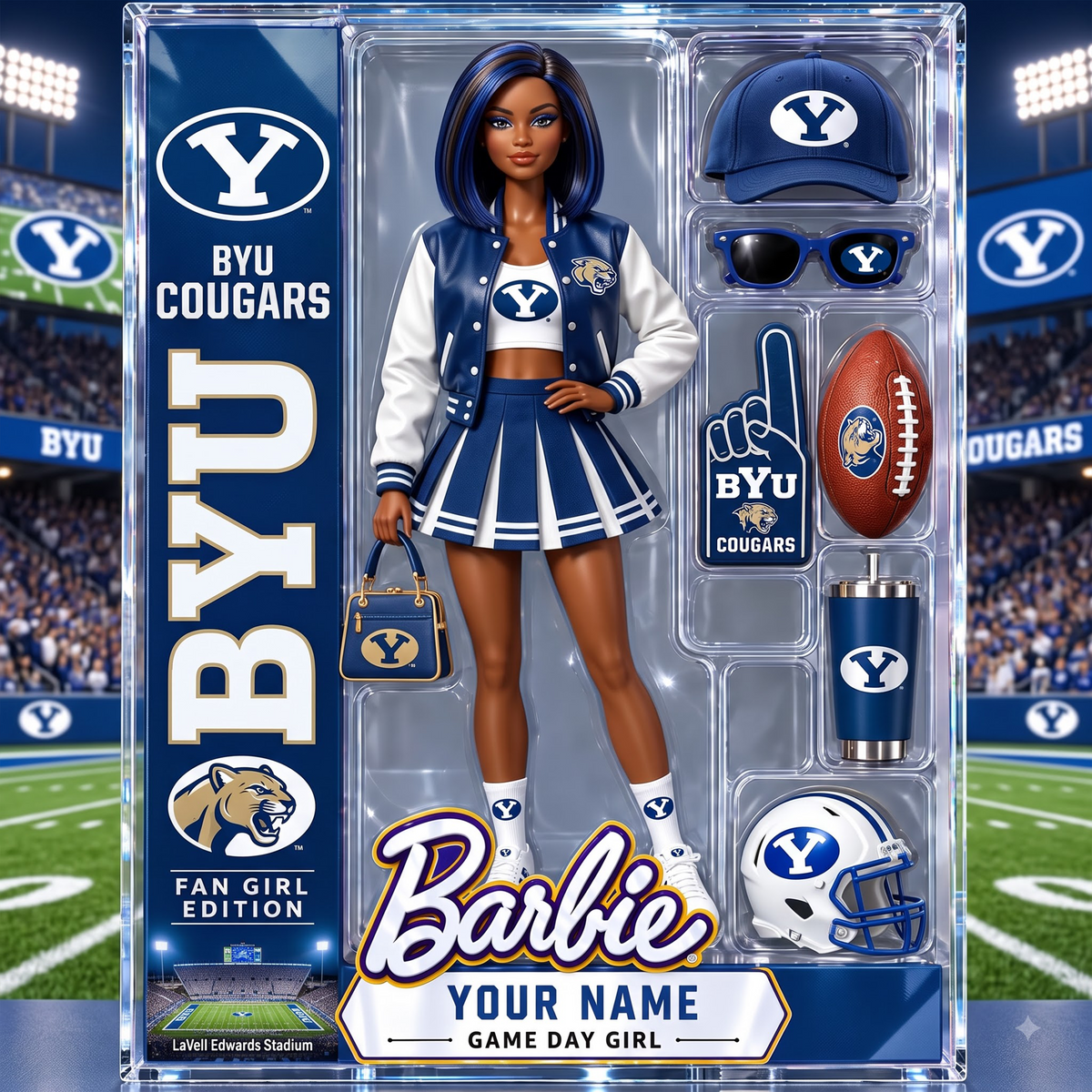 PREMIUM NCAA  X BC EXCLUSIVE BARBIE PERSONALIZED Acrylic Block Plaque Gifts For Fan - Limited Edition