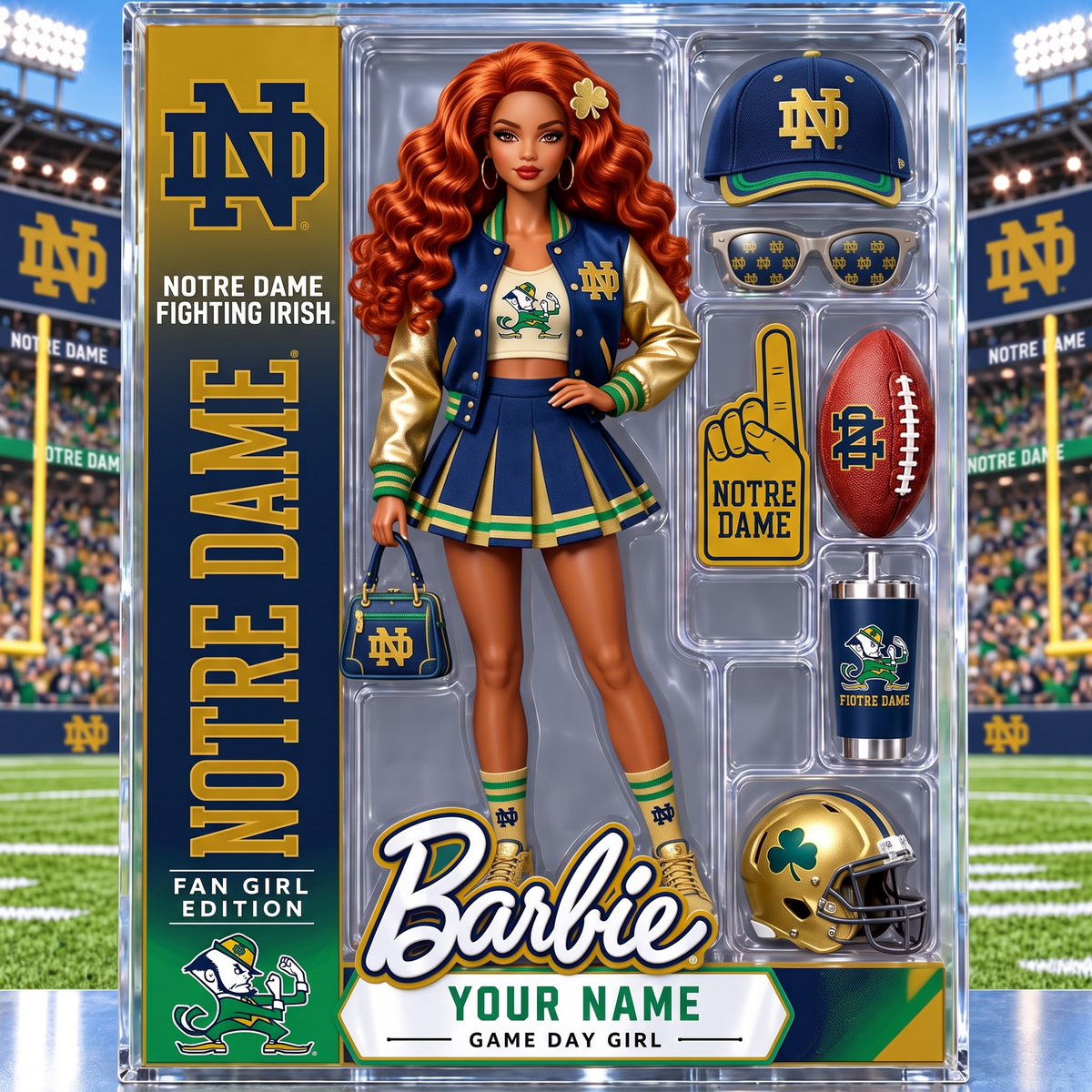 PREMIUM NCAA  X NDFI EXCLUSIVE BARBIE PERSONALIZED Acrylic Block Plaque Gifts For Fan - Limited Edition