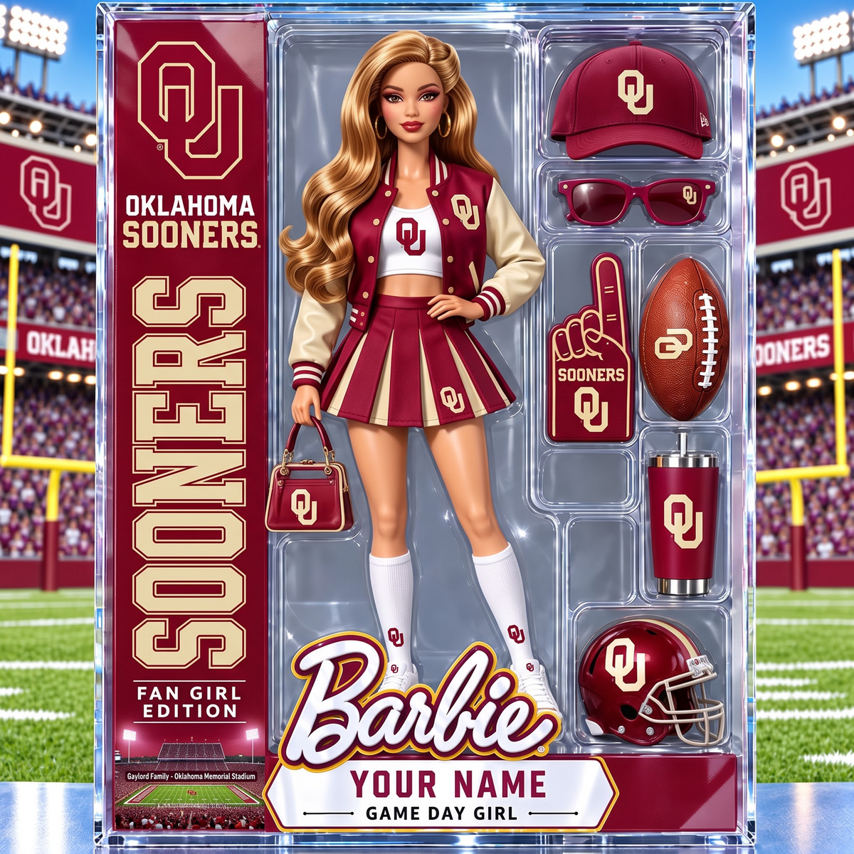 PREMIUM NCAA  X OS EXCLUSIVE BARBIE PERSONALIZED Acrylic Block Plaque Gifts For Fan - Limited Edition