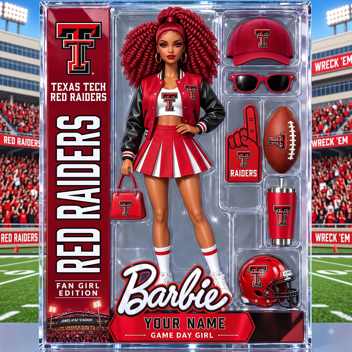 PREMIUM NCAA  X TT EXCLUSIVE BARBIE PERSONALIZED Acrylic Block Plaque Gifts For Fan - Limited Edition