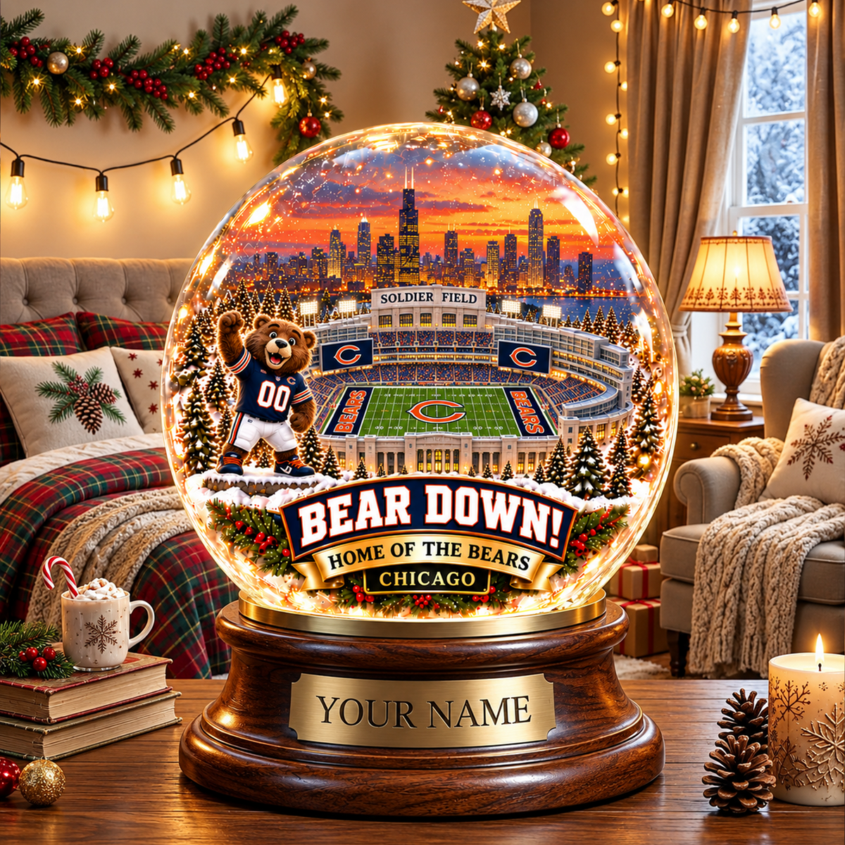 PREMIUM NFL CB DELUXE PERSONALIZED Crystal Ball Night Light For FanLIMITED EDITION