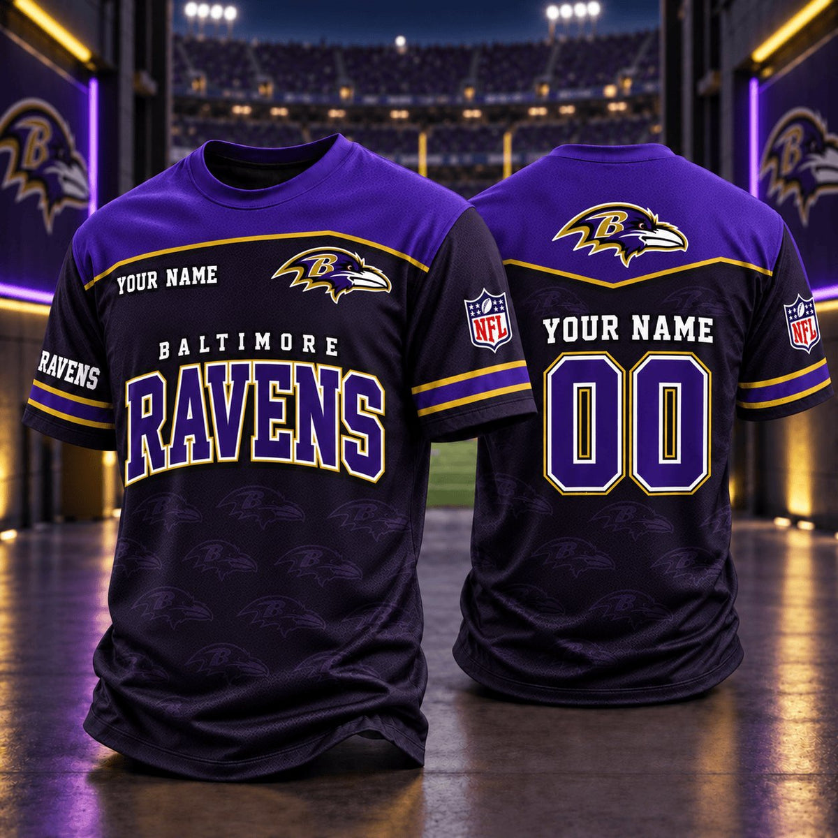 PREMIUM NFL X BAL EXCLUSIVE PERSONALIZED CREW SHIRT FOR FAN